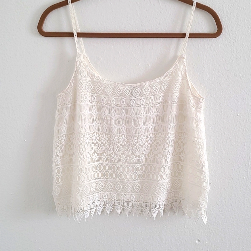 H&M White Lace Tank